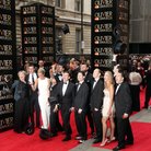 top hat arrive at the olivier awards